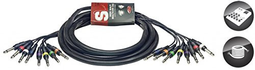 Stagg SML3/8P8P Cable de 8 clavijas mono jack a 8 clavijas mono jack E Pro-Series, de 3 m, color negro