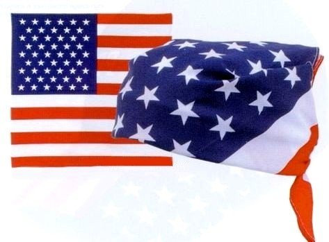Foulard bandana USA drapeau américain - 55 cm x 55 cm - Moto biker country vintage tendance
