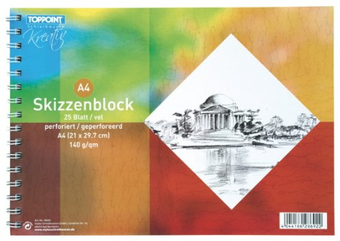6x Skizzenblock Zeichenblock DIN A4 25 Blatt 140g