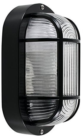 MiniSun | Modern Black Security Bulkhead Wall Light | Outdoor Wall Lights, Home Décor & Improvement Essential