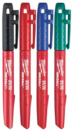 Milwaukee MIL48223106 INKZALL Fine Tip Colour Marker Set of 4