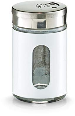 Zeller, Glas, Metall, weiß, 5 x 8,5 cm
