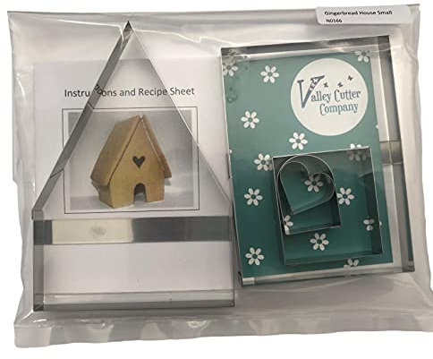 Ausstechformen-Set Lebkuchenhaus, Edelstahl-Ausstechformen, für Zuckermasse, Teig, Modelliermasse, Polymer, Edelmetall-Ton usw., 4 Ausstechformen