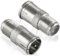 Poppstar 2X Adaptateur d'antenne, Quick-Plug, (Connecteur Rapide coaxial : Prise F vers fiche F) Coupleur pour câble coaxial - câble d'antenne Satellite et TV, Argent
