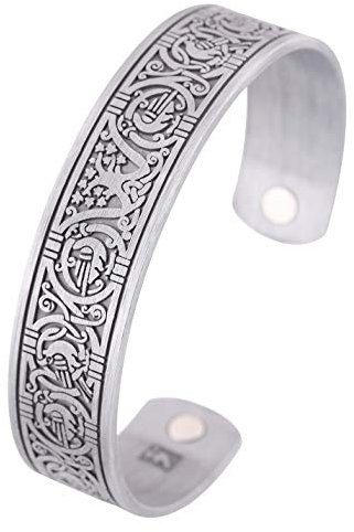 Magnettherapie Gesundheit Wikinger Armband Baum des Lebens keltischer Knoten Manschette Armreif für Damen Herren Schmuck