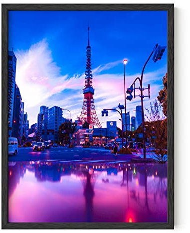 RipGrip Tokyo Neon Wandkunst Poster Wohnheim Zimmer Dekor, Wohnheim Cool Poster für Jugendliche, Dope Poster, Bildersets Wanddekoration, Ungerahmt/Rahmen 12 x 16 (Tokio)