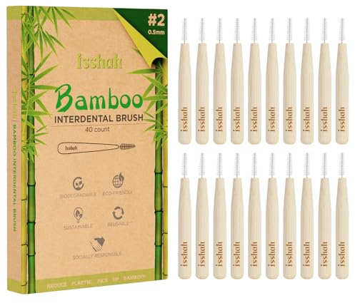 Interdentalbürsten, biologisch abbaubar, Bambusgriff, Zahnstocher