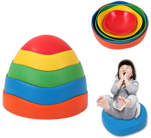 Cicony Balance-Strahl für Kinder, 5 Stück, für den Innenbereich, Steine, Balance-Steine für Kleinkinder, Heimtrainer Spielzeug