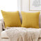Deconovo Kissenbezug Kordsamt Kissenbezüge Dekokissen Zierkissenbezug Dekorativen Sofakissen Wohnzimmer Kissenhüllen Weiches Kissenhülle für Sofa Couch Büro Schlafzimmer, 55x55 cm, Senfgelb, 2er Set