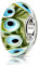 MATERIA Murano Glas Schmuck grün Pfauenschwanz 925 Sterling Silber Hülse 7x13mm für Beads Armband 556