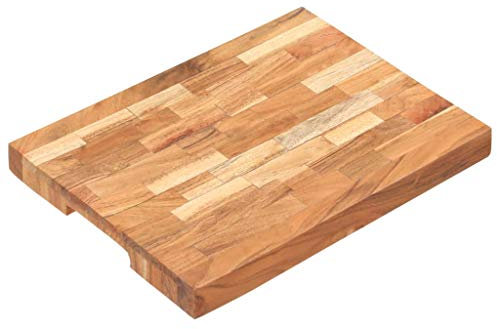 Tidyard Planche à découper de cuisine professionnelle en bois massif, plateau rectangulaire en bois, planche antidérapante pour viande, poisson et légumes, 40 x 30 x 4 cm, 50 x 35 x 4 cm, 60 x 40 x 4
