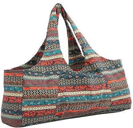 Drfeify Bolsa de Yoga, Bolsa de Lona para Esterilla de Yoga, Transpirable, de Gran tamaño, Estilo étnico, Paquete de Yoga, Bolsa de Equipaje, Ropa Deportiva, Viaje