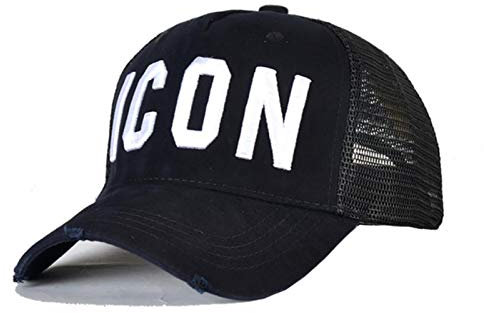 UKKD Cappellino da Baseball Estate Mesh cap Ricamo Icon Icona Lettere Cotton Baseball Caps cap Uomo Donne Donne Trucker cap Nero cap Dad Cappello
