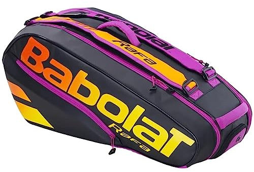 Babolat Pure Aero RAFA Tennistasche, Schwarz, Orange, Lila, 48 l, 8 Fächer, 6 Stück