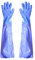 OHYER 1 paire Gants Longs en Caoutchouc Imperméables PVC Gants de Travail Imperméables Gants à Manches Longues en PVC Résistant Aux Acides et Alcalis Gants pour Industrie Agriculture Pêche (67cm Bleu)