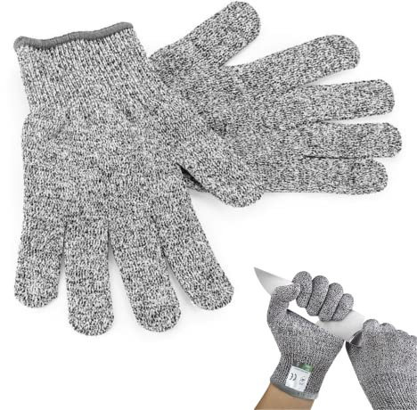 MAGIC SELECT Gants Anti Coupure Protection de Sécurité Niveau 5. Gants de Travail pour Cuisine Bricolage Jardinage. Résistants Aux Coupures Pour Protection des Mains. (L - 24 cm)