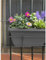 Jardin202 - Jardinera de balcón con Plato y Soporte metálico Incorporado | Macetero de plástico para Colgar | 60 cm (Gris)