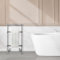 AQUAWORLD Traditional Old Style Victorian Radiators for Central Heating With Chrome and White finish Using Low Carbon Steel Vintage Charm Floor Mounted Towel Warmer Rack 5 Column 952 X 500 X 125 MM