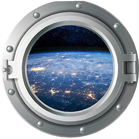 3D Space Capsule Fenster Wandtattoo Umdrehungsraum Wandaufkleber Raumschiff Astronaut Wandbild Poster Für Kinder Kinderzimmer Schlafzimmer Home Decoration