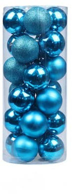 DAZZLEEX 24 palline decorative per albero di Natale, 3CM palline per albero di Natale, decorazioni per feste di compleanno, matrimoni (lago)