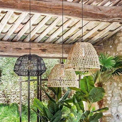 Suspension Rotin Naturel Cône 35cm pour ampoule E27 - SILAMP