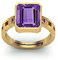 AKSHITA GEMS 11,25 Ratti 10,00 Karat Edelstein Amethyst verstellbarer Ring für Damen und Herren (vergoldet), Messing, Amethyst