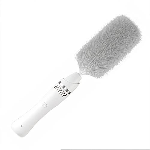 YLWX Plumero Atrapapolvo De Limpieza, Pluma De Plumero Eléctrico Antiesplumero Tático para Escritorio del Hogar (Color : Blanco)