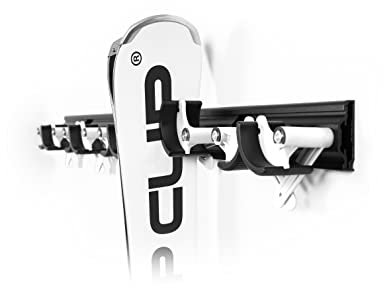 Flip Clip Regular5 A | Universalhalterung | Skihalterung | Snowboardhalterung | Wandhalterung | Gerätehalter | Werkzeughalterung | Aus Aluminium und Glasfaserverstärktem Kunststoff (Weiss)