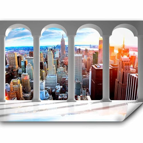 murando Fototapete Premium-Vlies New York 100x70cm Foto Tapete Schlafzimmer Wohnzimmer Moderne Vliestapete XXL Wandtapete Motivtapeten Bildtapete 3d Effekt Wand Dekoration Flur Stadt City Manhattan
