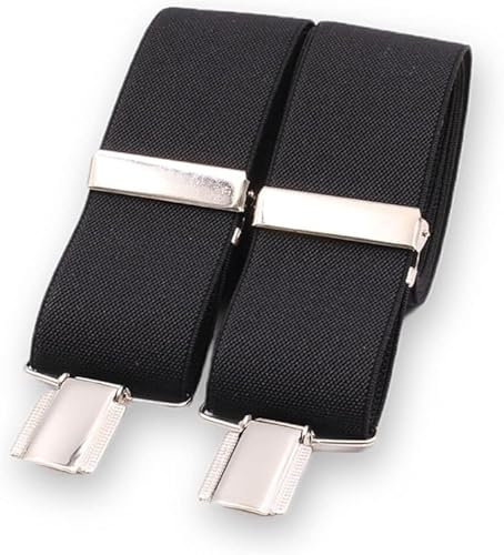 El Mono con Pajarita Hosenträger Herren, handgefertigt in Spanien | Hosenträger für Herren mit 3 extra starken Clips. | Farbe. (Schwarz)