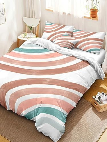 XCQHZYQ Bettwäsche Set 135x200 cm Regenbogen 3teilig Bettbezug Allergiker Weich Bügelfrei Microfaser, Kinderbettwäsche für Jungen Mädchen Teens Einzelbett