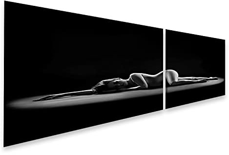 islandburner Bild auf Leinwand Perfekter Nackter Körper Sexy Frau Auf Dunklem Hintergrund Schwarz Und Weiß Foto Bilder Wandbilder Poster