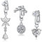 Besyvvin 3stk Fake Bauchnabelpiercing Clip on Schmetterling Herz Bauchpiercing Faux Falsch Piercing Bauchnabel Rings Klemme Silber Kein Piercing