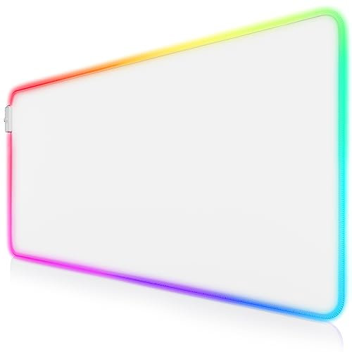 TITANWOLF - Nuovo Modello RGB - Tappetino per Mouse da Gioco XXL - 900x400mm - Mousepad - 7 Colori LED e 4 Effetti - Precisione e velocità – MOD. Global - Lavabile - Offerta Lancio