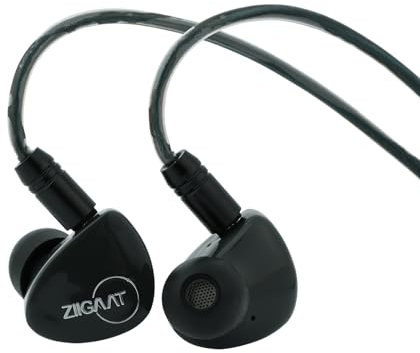 Linsoul ZiiGaat Cinno 1DD+4BA - Monitor intrauditivo con cable,auriculares híbridos Hi-Fi con equilibrio de sonido,ajuste ergonómico,cable IEM desmontable de 0,78 mm de 2 pines (negro)