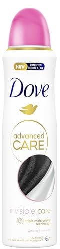 Dove Deodorante Spray Advanced Care Invisible Care, con Formula Idratante e Delicata sulla Pelle, Formula Anti-macchia, Pelle Asciutta Fino a 72 Ore, Deodorante Uomo e Donna, 150ml