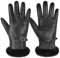 Harssidanzar Damen Lederhandschuhe Winter Thermo handschuhe Kleid Lederhandschuhe Fell gefüttert für kaltes Wetter SL022EU,Schwarz,Größe XL