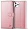 Kuafcase Compatible for iPhone 12 Pro Max Case with 4 Card Slots Magnetic Closure Kickstand Shockproof Protective Phone Case Compatible for iPhone 12 Pro Max - Rose Gold