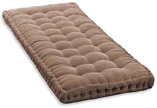 10cm Dickes Bankkissen 2/3 Sitzer,100cm/120cm Baumwolle Bankkissen Sofa Boden Sitzkissen Matratze für Haus Garten Terrasse Schaukel (80x40cm,Braun)