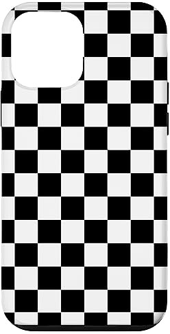 Schwarz Weiß Schachbrett Cool Gingham Kariert Liebhaber Geschenk Hülle für iPhone 12 mini