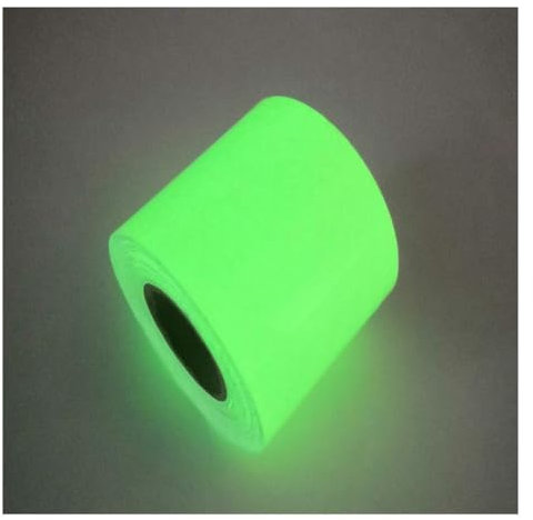 Rockreyoa 2 Rolle 40mm*2M Leuchtendes Klebeband Fluoreszierendes Selbstklebendem Phosphor Aufkleber Warnband Luminous Tape Markierungsband für Nachtwarnschilder Bühnendekorationen Blau