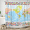 ASDCXZ Weltkarte Duschvorhang 150x180 cm, Modern Einfachheit Weltkarte Global Nationalflagge Waschbar Duschvorhänge Polyester Stoff Wasserdicht Anti Schimmel Duschvorhang für Badewanne mit 12 Haken