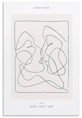 NeAfp One Line Art Poster Nr. 2 für Zimmer, Wohnzimmer, Dekoration, moderne ästhetische Wandkunst, Geschenk für Freunde, Bett, ungerahmt, 40 x 60 cm