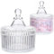 Cisolen 2 Pieces Vintage Glass Candy Jar Crystal Jars with Lid Storage Jars for Chocolate Beans Cookies