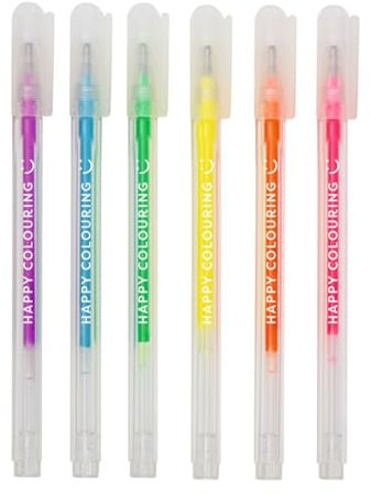 moses. Neon-Gelstifte Smile 6er Set, 6 Gelstifte in Neonfarben zum Malen, Basteln, Dekorieren und Beschriften, Für Einladungen, Briefe, Notizbücher, Kalendereinträge, Kreativprojekte und Scrapbooking