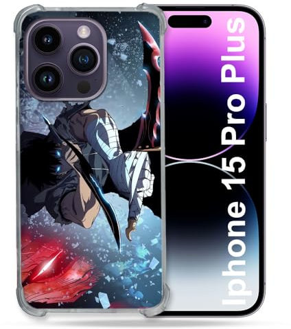 Cokitec Verstärkte Schutzhülle für iPhone 15 Pro Plus (6,7 Zoll), Manga Solo Leveling Sung Schwert