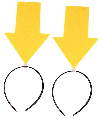 WOONEKY 2pcs Funny Arrow Headband Valentine's Day Arrowhead axe headband Valentine's Arrow Hair Bands for Carnival Masquerade for Halloween Christmas Carnival Masquerade - Yellow