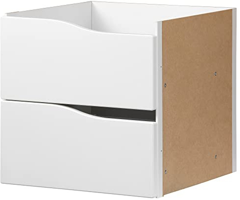 KALLAX - Inserto con 2 cajones, 33 x 33 cm, forma de onda/blanco