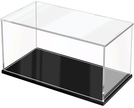 JUJOMAT Acryl Vitrine Schaukasten Box Klare Acryl Vitrine mit Schwarzer Basis Display Box für Figuren Sammlerspielzeuge 40*20*20cm