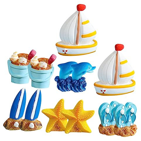 Gogogmee 12 Stück Surfbrett Modell Schlafzimmer Meer Segelboot Harz Segelboot Segelboot Modell Büro Meer Segelboot Harz Segelboot Ornament Mini